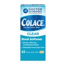 Morbidificatore di sgabello trasparente di Colace per il sollievo di costipazione efficace delicato, #1 Dottore Raccomandato Sgabello Softener Brand, Dye Free, 50 mg Docusate Capsule, 42 Conte