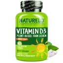 NATURELO Vitamina D - 5000 IU - Impianto Basato da Lichen - Integratore D3 Naturale per Sistema Immune, Supporto Bone, Salute Congiunta - Alta Potenza - Vegan - Non OGM - Gluten Free - 180 Capsule