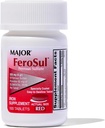 Ferosul maggiore - Ferrous Sulfate 325mg compresse con 65mg di ferro elementare - Supplemento di ferro per le donne, uomini - Rosso - 100 conte