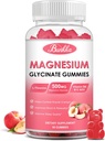 Magnesio Glycinate Gummies - Zucchero Libero, Magnesio Complesso Potassio Supplemento con Potassio, VitaminD, B6 per Calma, Sonno & Stress Rilievo per Adulti - 60 Peach Gummiess