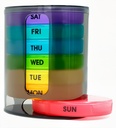 Organizzatore di pillole settimanali (Twice-A-Day), Portatile 7 giorni scatola di pillole con comparazioni Stackable AM/PM per pillole, vitamina, olio di pesce, integratori, rainbow (Rainbow)