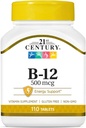 21st Century B-12 500 mcg Tablets, 110-Count (pacchetto di 2)