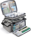Organizzatore di medicina con divisore regolabile, stoccaggio dell'organizzatore della bottiglia della medicina di doppio strato, borsa di pronto soccorso della salute domestica portatile, scatola dell'organizzatore di medicina per i farmaci di emergenza (solo per il bambino)
