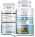 Integratore di cardo al latte capsule, formula di salute del fegato, con radice di dente di leone, estratto 10:1, per il supporto di pulizia del fegato, sistema digestivo e immunitario, 120 tappi di verdure