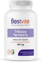 BESTVITE Tribulus Terrestris 850mg per capsula (240 capsule vegetariane) - Estratto standard - Min 45% Saponins - No Stearates - No Diossido di silicio - No Fillers - Vegan - Non OGM - Gluten Free