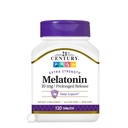 21st Century Melatonin 10mg Extra Strength Tablets, (120 Count), Prolungato Release Sleep Aid per Adulti, Promuove Rilassamento & sonno riposante, Non-Habit Forming, Gluten-Free, Non-OGM