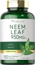 Carlyle Neem Leaf | 950mg | 150 capsule di polvere | Non OGM e Gluten Formula gratuita | Dimensione del valore | Integratore di erbe tradizionale | Azadirachta Indica