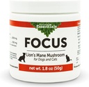 Animal Essentials Focus Lions Mane Mushroom Supplemento per cani e gatti - Supporta la salute del cervello, funzione cognitiva, risposta immunitaria sana, Estratto di polvere di funghi - 1.8 Oz (Pack of 1)