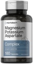 Horbäach Magnesium Potassium Aspartate Complex | 180 capsule | Non OGM e Gluten Formula gratuita
