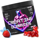 Creatina Gummies con L-Carnitina per uomini e donne - 5g Creatina Monoidrato per porzione | Supporta la crescita muscolare | Recupero | Endurance | Forza e prestazioni di allenamento | Sugar Free | Vegan | 5000mg