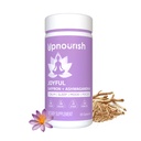 UpNourish Organic Ashwagandha Zafferano Integratori con Probiotici - Rilievo di Stress, Miglioratore di Mood, Calma Pillole Felice Supporto Fatigue Focus Clarity con L-teanina, Rhodiola, 30 Capsule Vegan