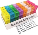 Organizzatore di pillole mensili 2 volte al giorno, 30 giorni scatola di pillole di un mese AM/PM, caso settimanale di pillole per vitamine, olio di pesce, integratori e farmaci
