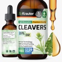 BIO KRAUTER Cleavers Tincture - Cleavers Herb Liquid Extract - Natural Detox - Alcol e Sugar Free - Vegan Extract 2 Fl.Oz.