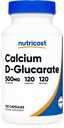 Nutricost Calcium D-Glucarate 500mg, 120 Capsule - Senza glutine, Non OGM, Per vegetariani