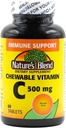 Chewable Vitamin C. Grande degustazione di vitamina essenziale di zucchero basso, non promuove il decadimento dei denti. 500 mg, 60 compresse.