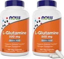 Ora L-Glutamina 500mg 300 capsule di veg (Pack of 2) - Supplemento non OGM - Vegan Lglutamine 500 mg Caps
