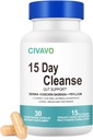 15 giorni Gut Cleanse per Donne & Men- Gut e Colon Supporto- Probiotics& Psyllium Husk Cleanse Bowel Dissolving Capsule, Integratore alimentare (30 capsule)