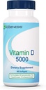 Nutra Biogenesis Vitamin D 5000 - Vitamina D3 5000 IU Softgel Capsule per Uomini e Donne, VIT D Supplemento per Supporto Immune, Salute Teeth & Bone - 90 Softgels