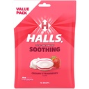 HALLS Throat Soothing (precedentemente HALLS Breezers) Creamy Strawberry Throat Drops, Economy Pack, 70 Gocce