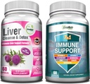 GreeNatr miscela completa di supporto per l'immune e il fegato - 7-in-1 Integratore di supporto immunitario con vitamina C, vitamina D3, Zinc e Liver Cleanse Detox & Repair Formula