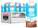 Latte Muscolare Zero Protein Shake, Cioccolato, 11 Fl Oz Carton, 12 Pack, 20g Protein, Zucchero Zero, 100 Calorie, Calcio, Vitamine A, C & D, Fibra 4g, Spuntino Energizzante, Recupero Workout, Imballaggio May Vary,11 Fl Oz (Pack of 12)