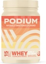 Polvere di proteine del siero di podio, gelato alla vaniglia, 22g proteine che servono con enzimi digestivi, isolato di proteine del siero e concentrato, senza glutine, basso carbo, basso zucchero e soia, 15 Serve