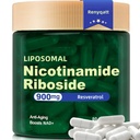 Renyqatt NAD+ Supplemento - Liposomal Nicotinamide Riboside - Supplemento per Anti-invecchiamento, Energia, Focus - 80 capsule (1B)