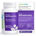 NatureCity TrueResveratrol – Integratore di Resveratrolo & Supporto Anti-Aging con 75 mg Trans-Resveratrolo (98% Pure Veri-te) per Cuore, Immune, Bone & Salute Cognitiva | 60 capsule di verdure