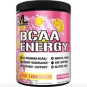 EVL BCAAs Aminoacidi Polvere - BCAA Energy Pre Workout Polvere per il recupero muscolare magra crescita e resistenza - Reidratando Post Workout Recovery Drink con caffeina naturale - Limonata rosa