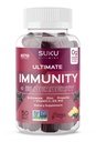 Vitamine SUKU - Immunità Ultimate - Echinacea di Elderberry e Propolis Gummies per il supporto immunitario, Facile da cucire - Non OGM, Gluten Sugar Free - Pomegranate Lime Flavored Gummy Vitamins, 50 Count