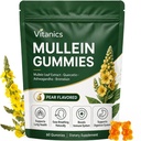 Mullein Gummies, Daily Respiratory Health Gummies, 1000mg Mullein Leaf Estratto di erbe, Pear Flavor, Lung Health & Sinus Relief (30 giorni di alimentazione)