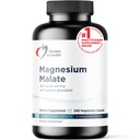 Disegni per la salute Magnesio Malato - Magnesio Chelato come Di Magnesio Malato - Forma altamente biodisponibile per sostenere l'energia, Salute Bone + Recupero Muscolare (240 Magnesio capsule Malate)