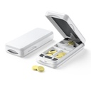 Pill Cutter con dispositivo di centraggio automatico, Splitter di alluminio Pill con lama in acciaio 316L, Caso in vera pelle, Splitter professionale per il taglio di piccole pillole o grandi pillole (Plastic,White)