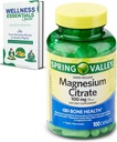 Citrato di magnesio 100mg | Citrato de Magnesio, 100 capsule | Altamente assorbibile | Rapido rilascio per Bone, Nerve, Muscle Health | Supplemento per sonno, cuore, integratori di magnesio