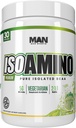 MAN Sports ISO Amino Pure Isolated BCAA Powder 270 Grammi - Mountain Mist - Vegetariano Formula 2:1:1:1 Ratio - Ingredienti naturali - Nessun Filler, Nessun colore artificiale - Integratore muscolare magra