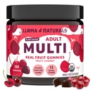 Llama Naturals Multivitamin per le donne e gli uomini, Vegan, Gummies organici con vitamina D, C e K, Adulti Vere Frutta Gummy Vitamine, Chewable Multivitamin Supplement, Non Aggiunto Zucchero Canna, Ciliegia, 120 Ct