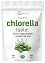 Organic Chlorella Tablets, 500mg Per Tablet, 720 Tab (360 Grammi), 4 Mesi di alimentazione, Muro di cellule rotte, Ricco di Vegan Protein & Vitamine, No Filler, No Additivi & Non OGM | Pure Green Algae Superfood