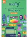 Welly Bandage Family Pack | Tessuto flessibile adesivo & Bandages impermeabile | Forma e modelli assortiti per tagli minori, graffi e tessuti - 80 Conte