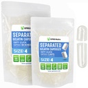 XPRS Nutra Gelatin Size 4 Capsule Separati - 100 Contatore Cancella Piccole Capsule Vuoti Separati in Borse - DIY Fillable Pill Caps - Dimensione 4 Gel Do-It-Yourself Vitamin e Supplemento Riempimento