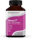 LifeSeasons Beau-T - Hair, Nail, & Skin Supplement - Promuove la crescita sana dei capelli e delle unghie - Supporta la pelle chiara e combatte l'acne - Contiene Biotin Collagen Turmeric - 180 Capsule