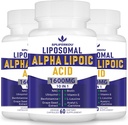 Acido lipoico alfa lipoosomico 1600mg per porzione, Integratore ALA per la salute antiossidante,Energia e Metabolismo-Gluten Free & Non OGM 180 capsule