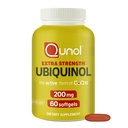 Qunol 200mg Ubiquinol, Antiossidante potente per la salute cardiaca e vascolare, Essenziale per la produzione di energia, Supplemento naturale Forma attiva di CoQ10, 60 Conte