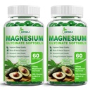 Alto assorbimento Magnesio Glycinate Softgels, Magnesio Supplementi 400mg con Zinco, Vitamina E, B6 per Uomini Donne, Migliorare il sonno, Rilassamento Muscolare & Bone Salute, Senza Glutine, Non OGM, 2 Pack