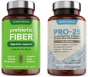 Vitamina Bounty Pro-25 Probiotics and Prebiotic Fiber Bundle - Fibra alimentare, 13 Strains Probiotici, Salute Gut, Salute Digestiva, Rilascio ritardato - Bundle