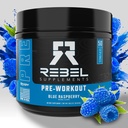 Rebel SupplementsTM Blue Razz caricato Pre Workout | Pompe estreme, Laser Focus, Insane Energy | 7000mg L-Citrulline, 4000mg Beta Alanine, 1500mg Nitrosigine®, 350mg Caffeina | 50 Servings