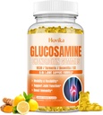 Glucosamina Condroitin MSM Gummies 1500mg - Integratore di supporto congiunto con curcuma, Boswellia, Vitamina D3, Acido Ialuronico, Antiossidante, Supporto Immune per Adulti, Uomini & Donne Vegan, 60 Gummies