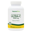 Natures Plus Ultra C W/Rose HIPS, Sostenuta Rilasciata - 2000 mg, 90 compresse vegetariane - Supporto immunitario di massima potenza, Antiossidante - Difesa free-radica - Gluten-Free - 90 Serve