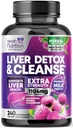 Detox & Repair Formula - Integratore avanzato di supporto per fegato con cardo silymarin, radice di dadelion, estratto di carciofo, curcuma, colina, & Beetroot - 240 capsule vegetali