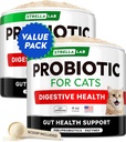 StrellaLab Cat Probiotic Powder - Probiotici per Gatti con Diarrea - Polvere facile da miscelare - Probiotici per gatti interni, Integratore alimentare, Supporto digestivo (8 oz/Pack di 2)