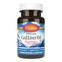 Carlson - Cod Liver Oil Minis, 280 mg Omega-3s + Vitamine A & D3, Heart Support & Cognitive Function, Vision Health, 100 Mini Softgels